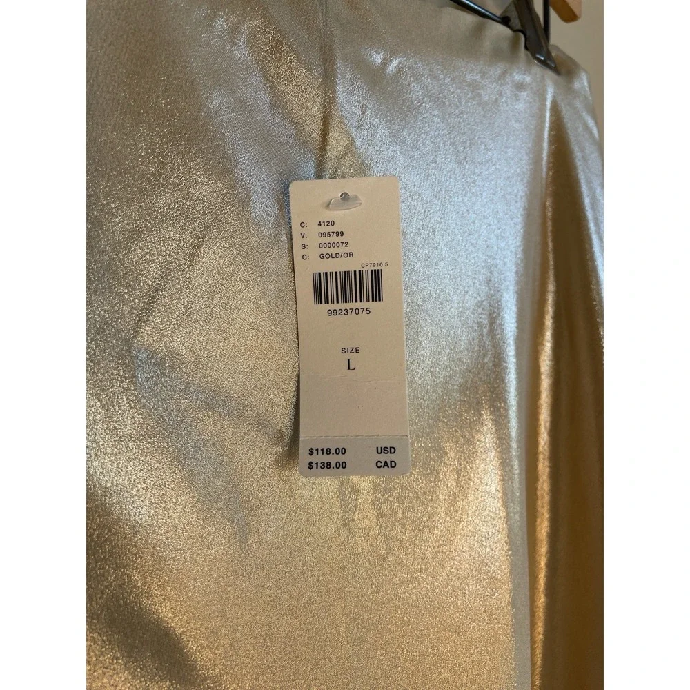 Anthropologie Satin Maxi Skirt in Champagne